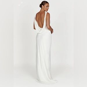 Meshki Amanza Maxi Dress Cowl Back - White
